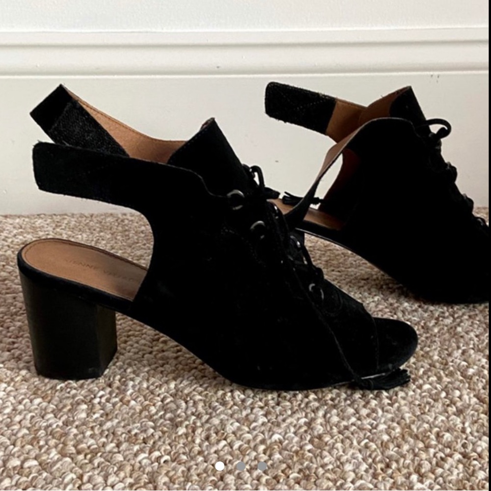 Suede laced heels